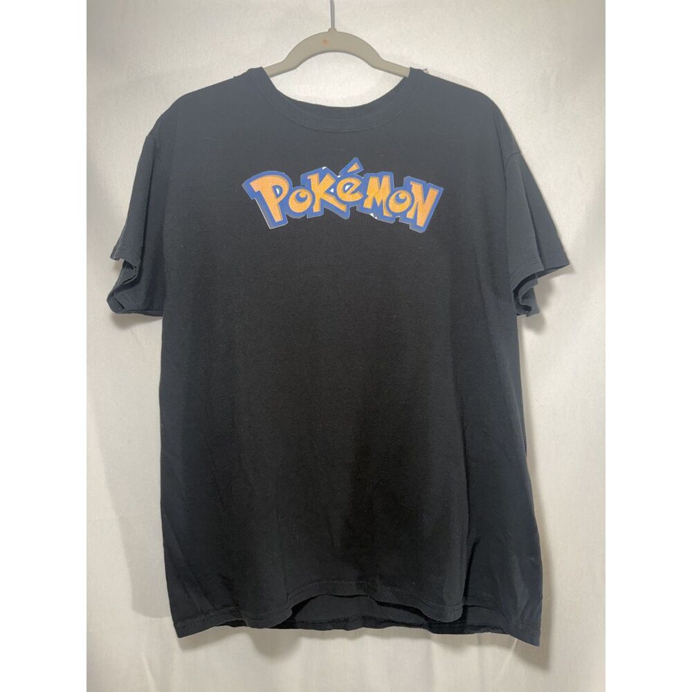 Pokémon Pikachu Black Double Sided TV Test Pattern Graphic T-Shirt